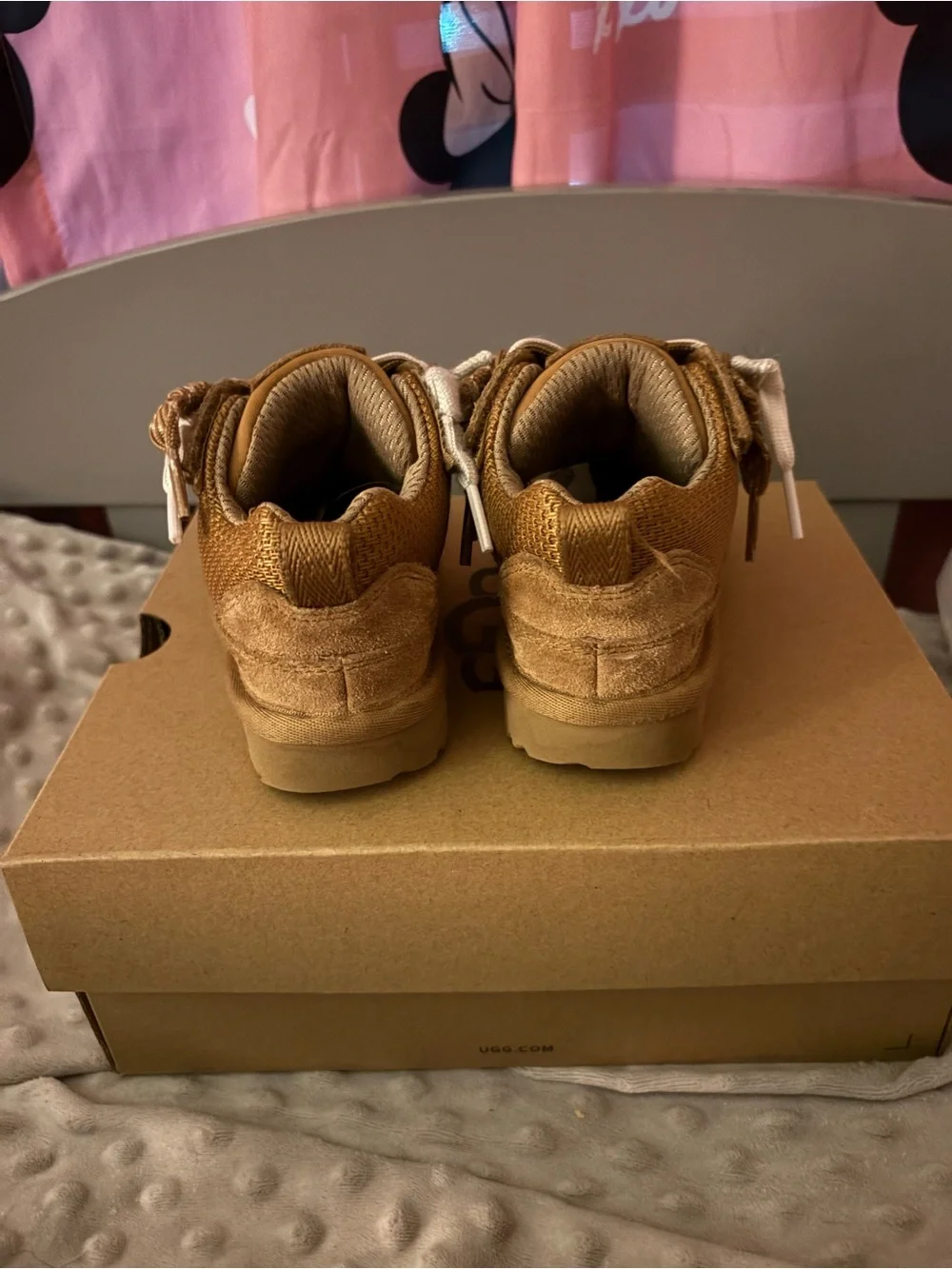 UGG Kids Brown Suede & Mesh Lace-Up Sneakers
